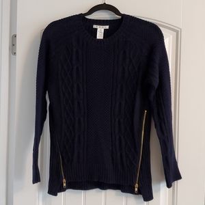 Zip Cable Knit Sweater
